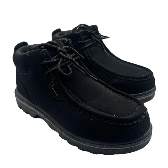 LUGZ Mens Sz 9.5 Fringe Chukka Deep Black Ankle‎ Boots Thick Tread City Preppy