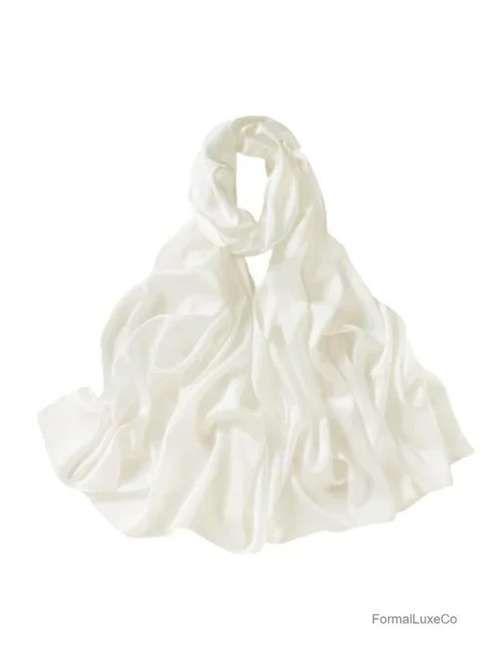 Silky Satin Scarf Shawl Wrap for Wedding Evening Dress, 28x79 in