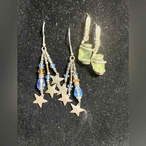 Star‎ and Bead Dangle Earrings Set