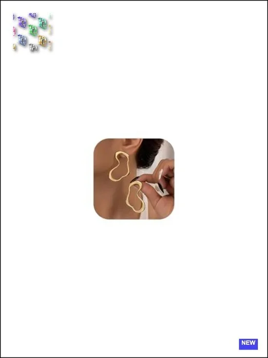 Chunky Gold Geometric Hoop Earrings Statement Jewelry For Women