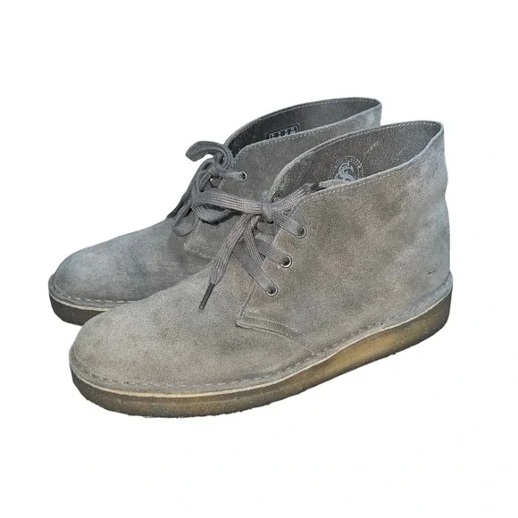 Clarks Originals Desert Boot Mens Size 9 Grey Suede Chukka Crepe Sole 11826