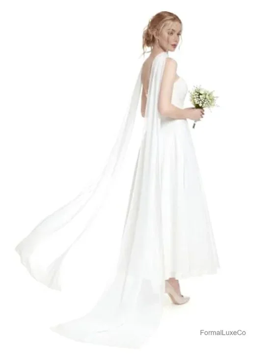Bridal Chiffon Long Scarf Wedding Neck Scarf Tulle Veil Wrap