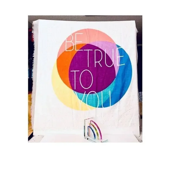 NWT Vintage Aeropostale Be True To You Rainbow Colors Pride Scarf Wrap Pashmina