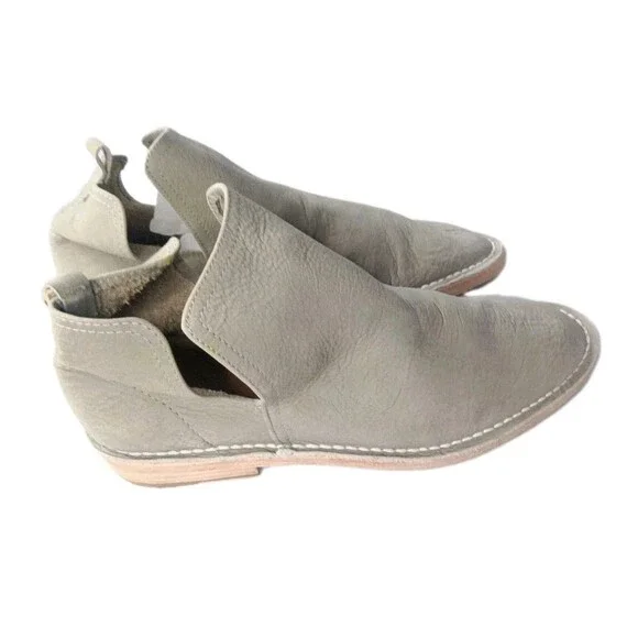 Custom Made Leather Ankle Boots Men Sz 10 Shoes Gray Cut Out Design Retail $145