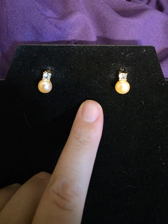 Classic Gold Pearl and Crystal Stud Earrings - Women Jewelry