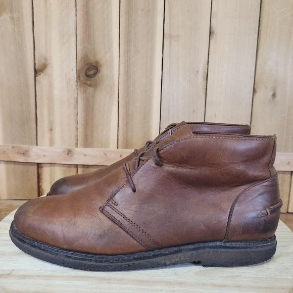 Polo Ralph Lauren Marlow-BO-CSL Boots Mens 9D Brown Leather Chukka Crepe Sole