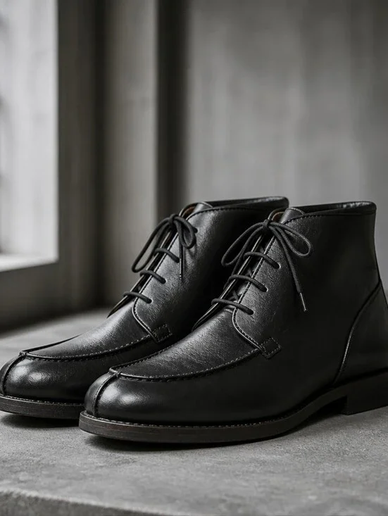 Cole Haan Men's SZ 12 Black Ankle Boot Lug Sole Formal Chukka Profile