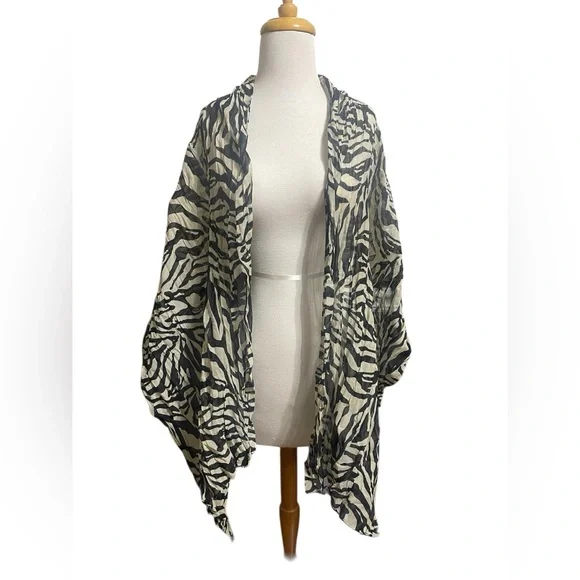 Zebra Print Shawl Scarf Waist Tie