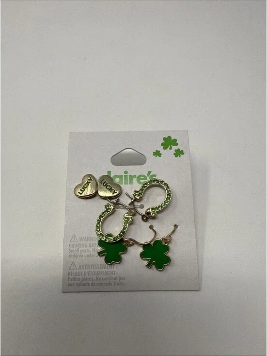 Claire’s Earrings St Patrick’s Day Set Of 3