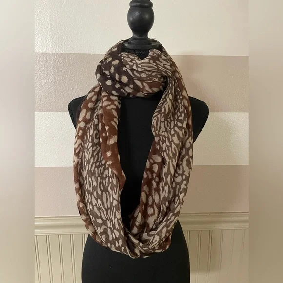 Leopard Print Brown Scarf