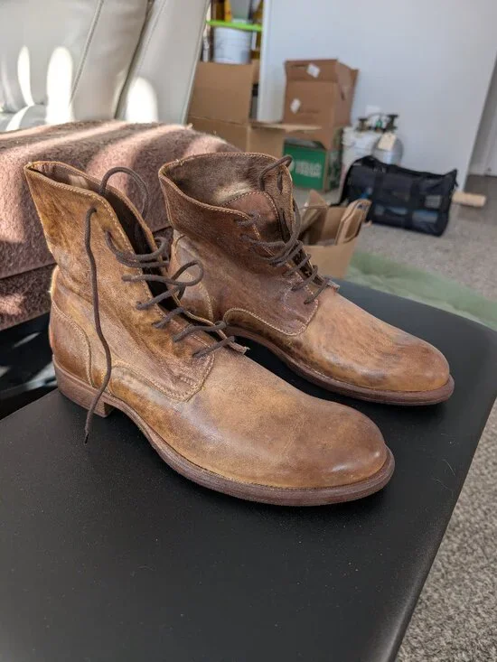 Italian leather high top shoes