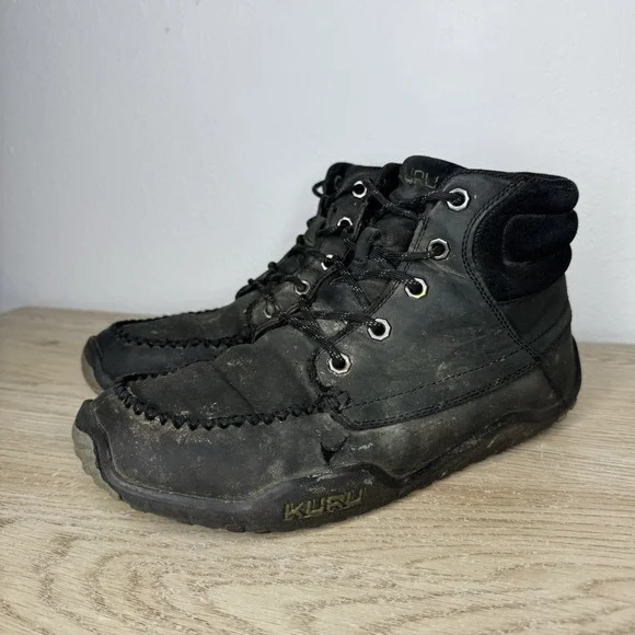 Kuru Quest Black Leather Plantar Fasciitis Chukka Boots Mens Size‎ 10.5 M EU 42