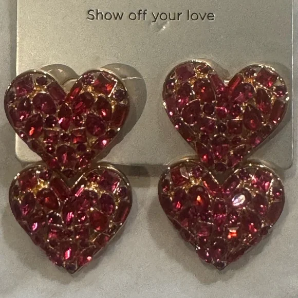 Three Heart‎ Earrings Valentines