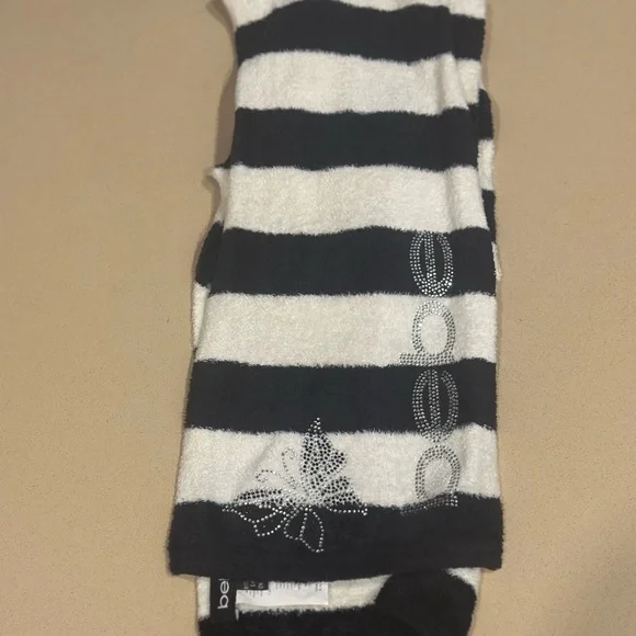 Bebe Monochrome Striped Scarf