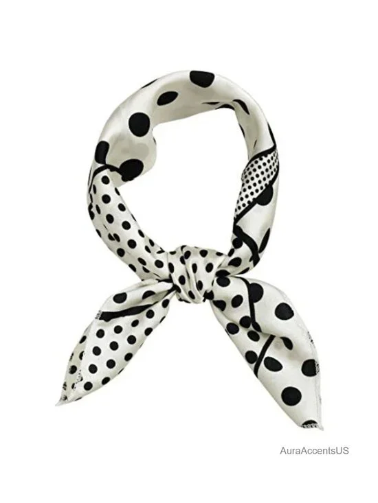50x50cm Retro Polka Dot Square Scarf Neckerchief Lightweight Polyester