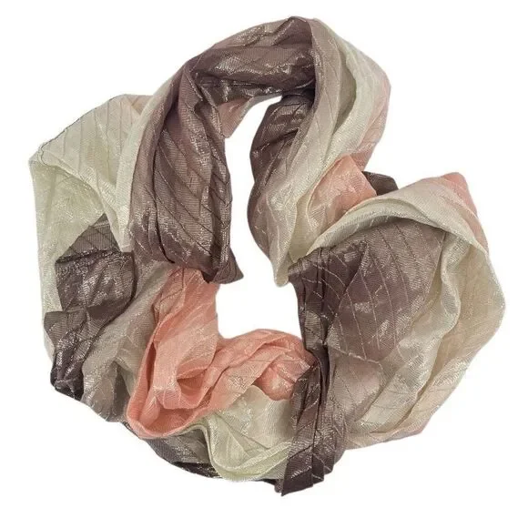 Apt. 9 Metallic Ombre Infinity Scarf Pink Brown Cream 30x35