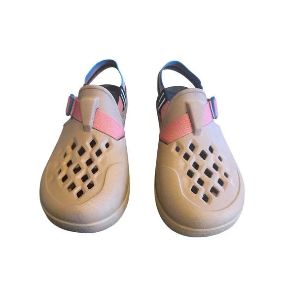 Chaco Chillos Men Size 10 Clogs Retro Camel Brown Adjustable Teal Webbing Straps