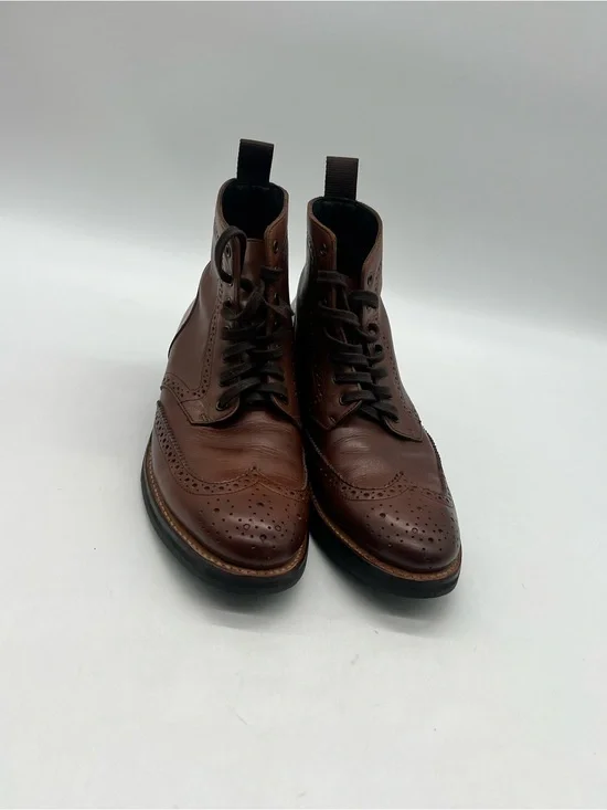 Thursday Boot Company Brown Leather Mens 9.5 Wingtip Lace Up Casual Formal Boots