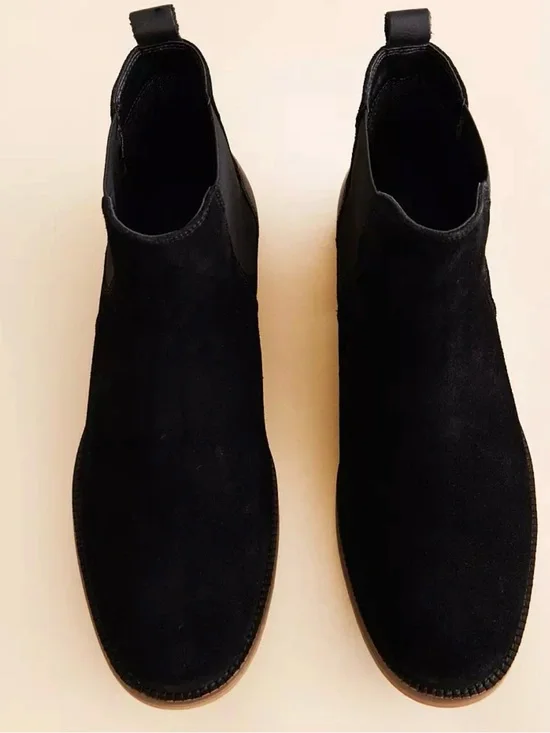 Men's Black Suede Chukka Boots - Sleek Slip-On Style