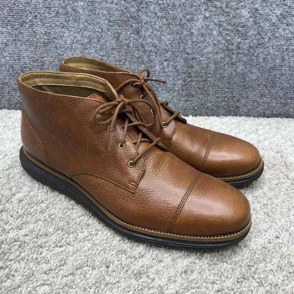 Cole Haan Grand.0s C23429 Chukka Boots Cap Toe shoes Brown Men's 12M
