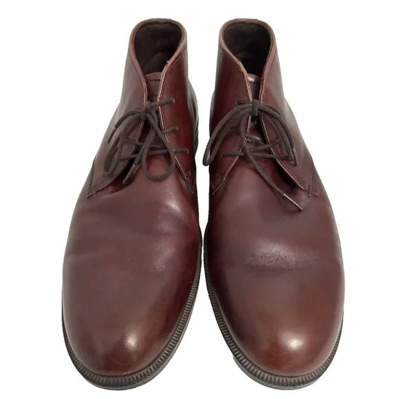 ECCO Chukka Boots Shoes‎ EU 46 US 12/12.5 Cognac Brown Leather Ankle Lace Up
