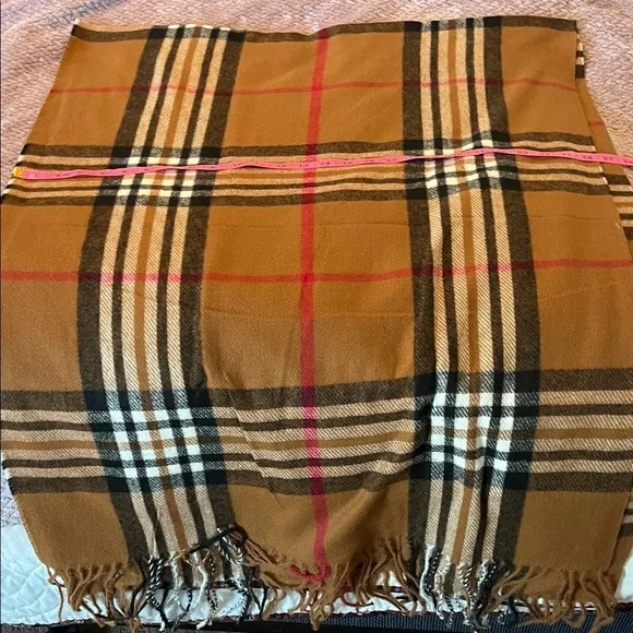 Plaid  Fringe Scarf NWOT