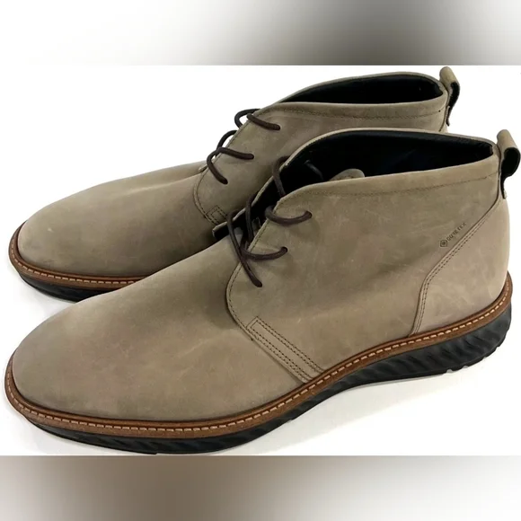 Ecco S.T.1 Hybrid Goretex men's ankle boots tan leather size 12-12.5