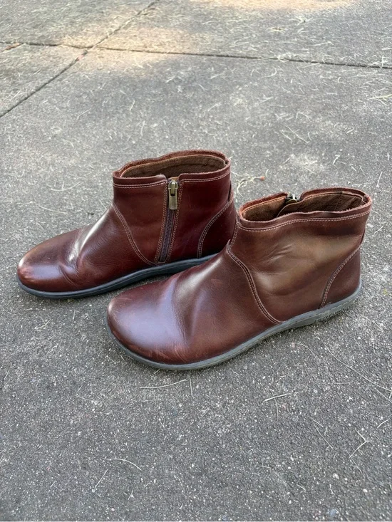 Birkenstock Bennington Brown Leather Side Zip Ankle Boots Women’s Size 39 8-8.5