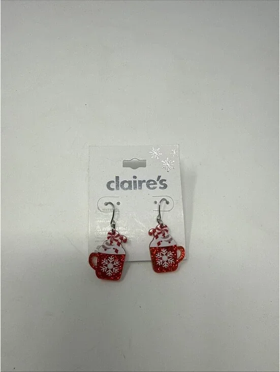 Christmas Hot Chocolate Cup Earrings Claire’s