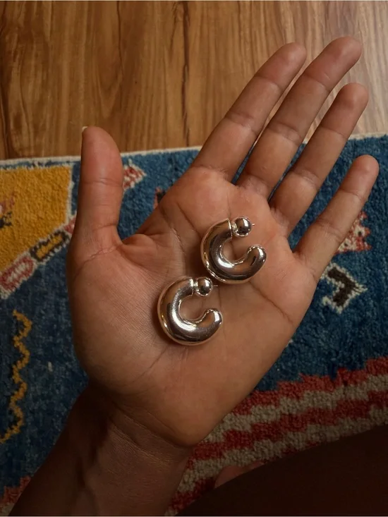 Jenny Bird Reversible Chunky Silver Hoop Earrings