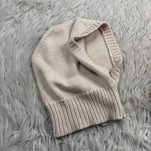 Brook + Bay Women's OS Cream Knitted Hood Cowl Scarf Cottagecore Cozy Retro