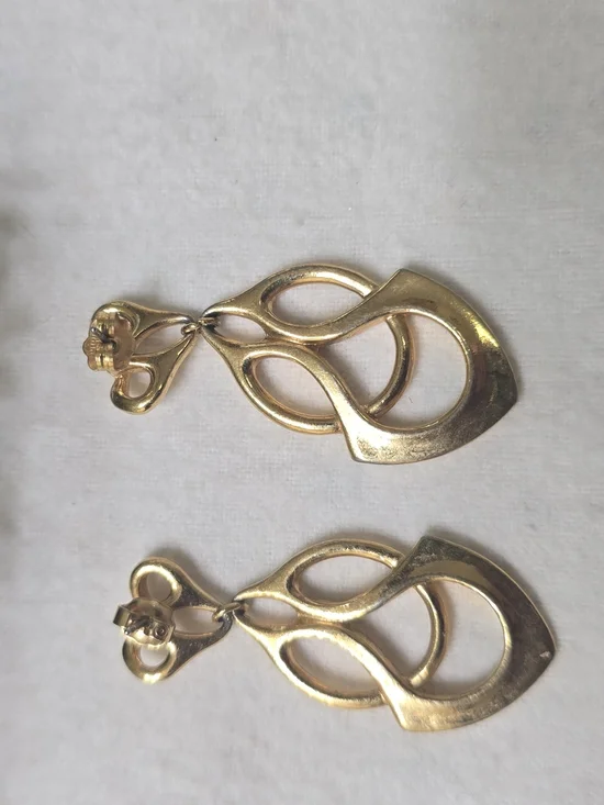 Gold Drop Sculptural Dangle Earrings