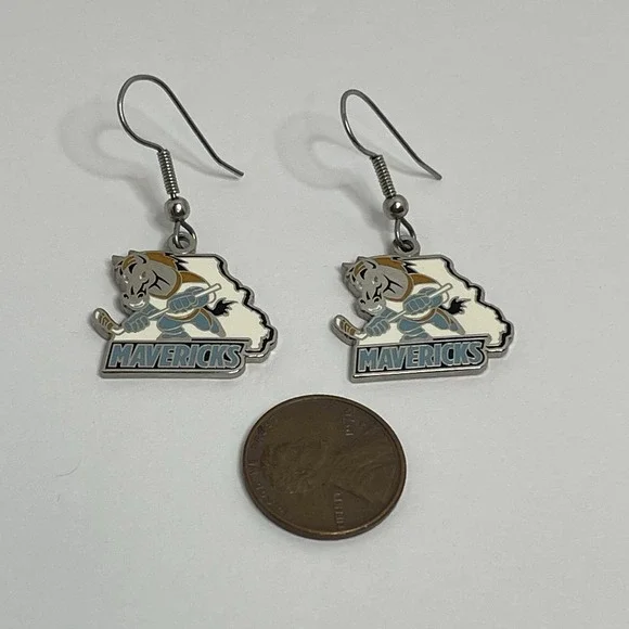 Missouri Mavericks Hockey Earrings Women Sports Memorabilia Kansas City Wire