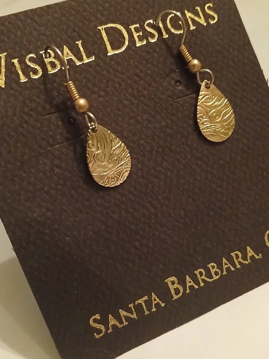 Visbal Designs Gold Teardrop Dangle Earrings [Santa Barbara, CA]