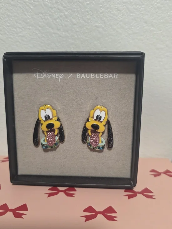 Disney x BaubleBar Pluto Stud Earrings - Yellow & Black