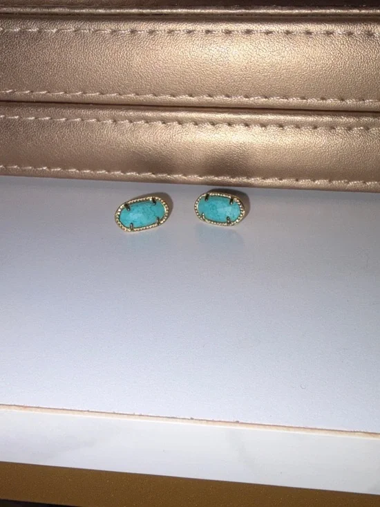 Kendra Scott Turquoise Elisa Gold Stud Earrings