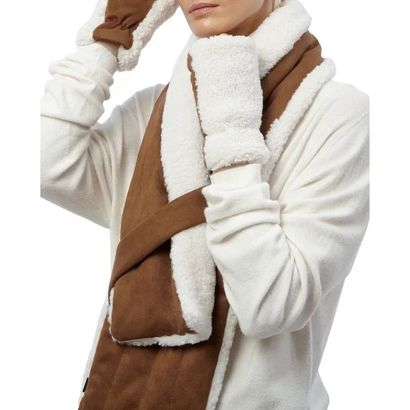 APPARIS Ziggy Faux Shearling Pull through Scarf
