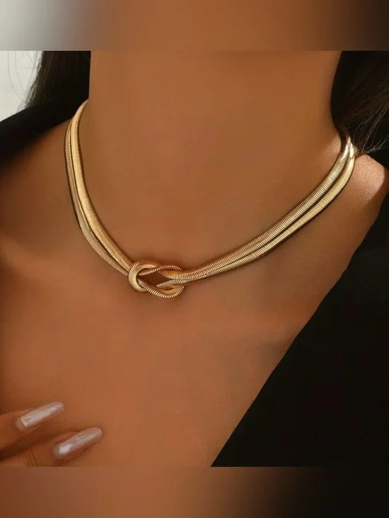 NEW! Gold Twist Knot Choker Necklace. Elegant Snake Necklace ⚜️  A6-201
