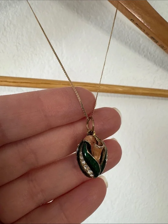Vintage Gold Filled Calla Lilly Necklace