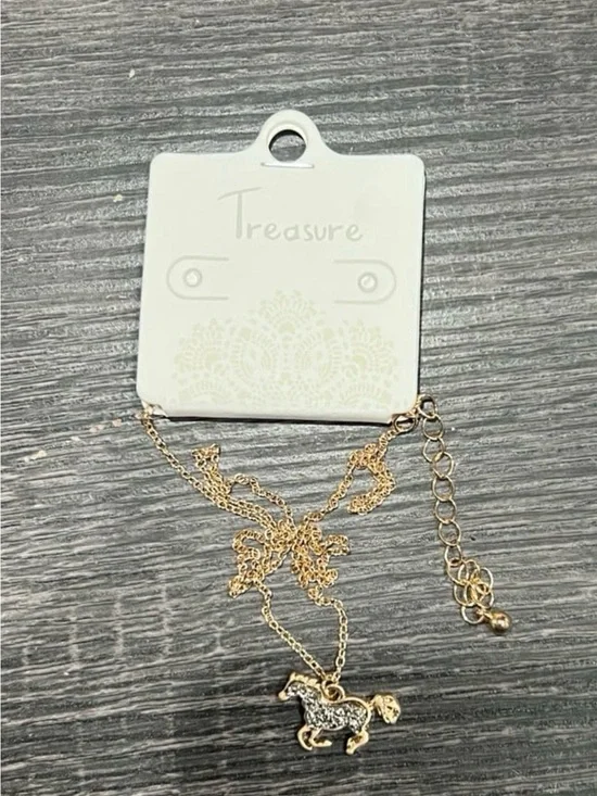 Gold Horse Charm Necklace by Treasure - Women's Necklace