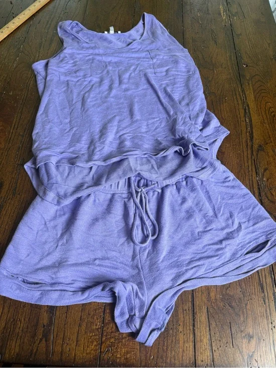 White birch Lavender Tank & Shorts  Set L