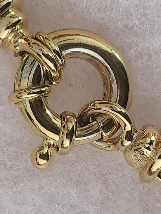 Vtg Joan Rivers Gold Tone Rollo Chain Necklace-3 Heart Charms