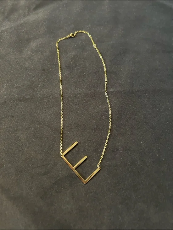 Gold E-Initial Pendant Necklace - Women Jewelry lightweight