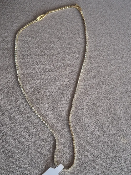 Elegant Gold-Tone Tennis Necklace - Women's Jewelry