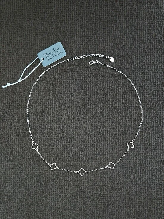 Mia Fiore Stationary Silver🤍 Open Clovers🍀 Necklace - NWT