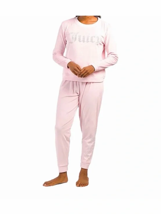 Juicy Couture Light Pink Velour lounge set / pajamas