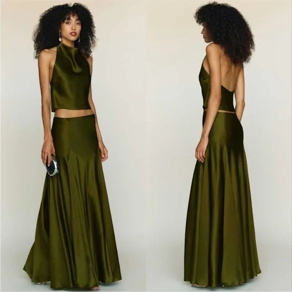 NEW NWT Reformation Sera Silk Two Piece Set