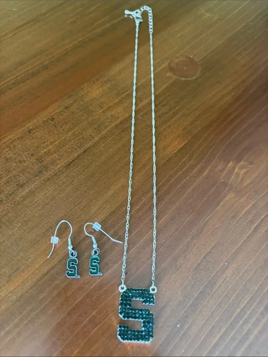 Michigan State University Necklace and Earrings