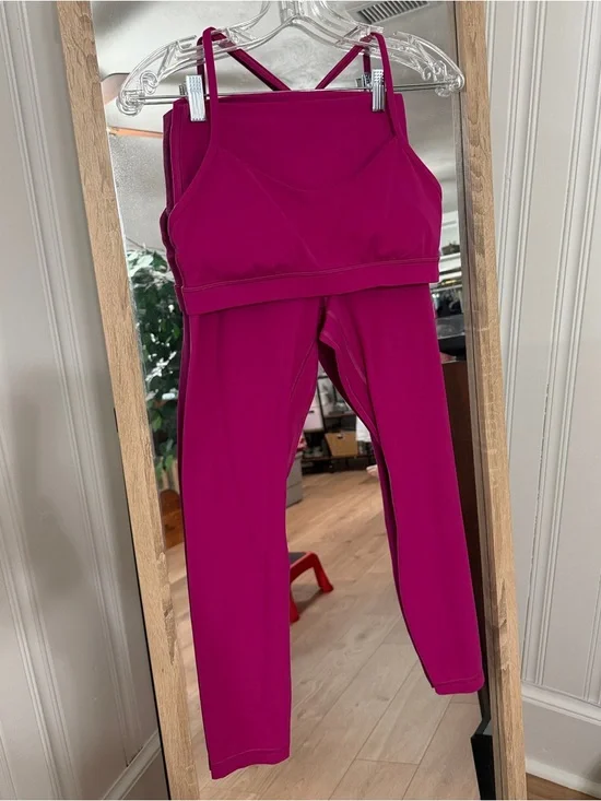 LuluLemon Align Set in Ripened Raspberry - Flow Y Bra & Align High Rise Leggings