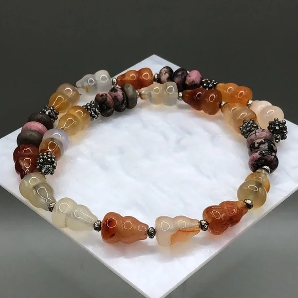 ARTISAN colorful stone/gemstone beads collar necklace boho.